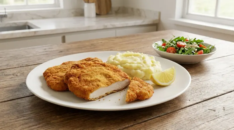 ميلانيسا مع بطاطس مهروسة (Milanesas)